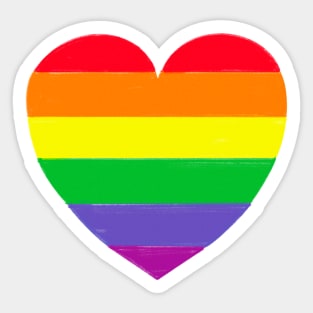 Rainbow love Heart Sticker